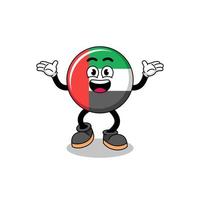 dibujos animados de la bandera de los emiratos árabes unidos buscando con gesto feliz vector
