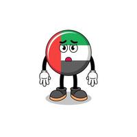 UAE flag cartoon illustration with sad face vector