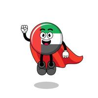 UAE flag cartoon with flying superhero vector