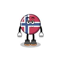 pareja de dibujos animados de bandera de noruega con pose tímida vector