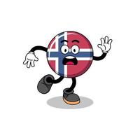 deslizando la ilustración de la mascota de la bandera de noruega vector