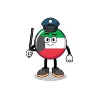 Cartoon Illustration of kuwait flag police vector