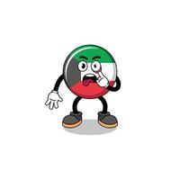 ilustración de personaje de la bandera de kuwait con la lengua fuera vector