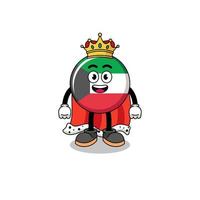 ilustración de la mascota del rey de la bandera de kuwait vector