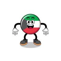 kuwait flag cartoon with surprised gesture vector