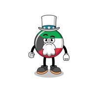 Illustration of kuwait flag cartoon with i want you gesture vector