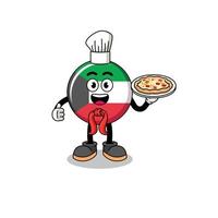 Illustration of kuwait flag as an italian chef vector