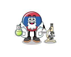 Mascot of laos flag as a scientist vector