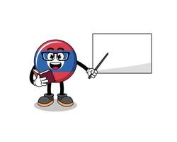 Mascot cartoon of laos flag teacher vector