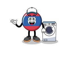 laos flag illustration as a laundry man vector