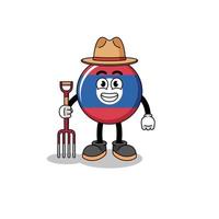 Cartoon mascot of laos flag farmer vector