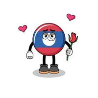 laos flag mascot falling in love vector