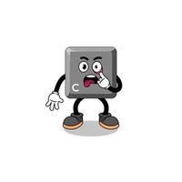 Character Illustration of keyboard C key with tongue sticking out vector