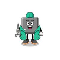 Illustration of keyboard C key mascot as a surgeon vector