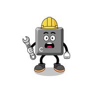 Character Illustration of keyboard C key with 404 error vector