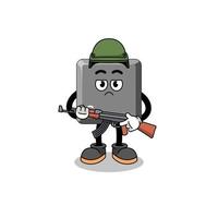Cartoon of keyboard C key soldier vector