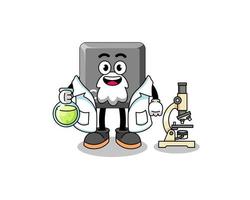 Mascot of keyboard C key as a scientist vector