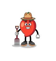 Cartoon mascot of chili pepper farmer vector