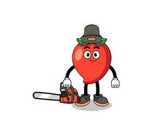 chili pepper illustration cartoon as a lumberjack vector