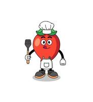 Mascot Illustration of chili pepper chef vector