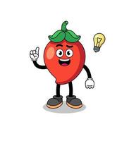 chili pepper cartoon with get an idea pose vector