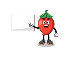 chili pepper illustration doing a presentation vector