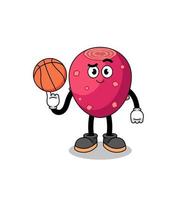 prickly pear illustration as a basketball player vector