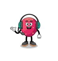 Mascot Illustration of prickly pear as a customer services vector