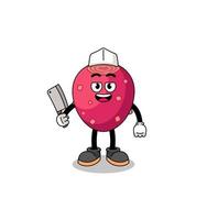 Mascot of prickly pear as a butcher vector