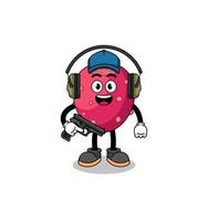 Character mascot of prickly pear doing shooting range vector