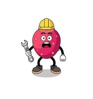 Character Illustration of prickly pear with 404 error vector