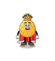 Mascot Illustration of pineapple king vector