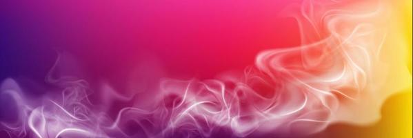 Realistic smoke on abstract colored background vector