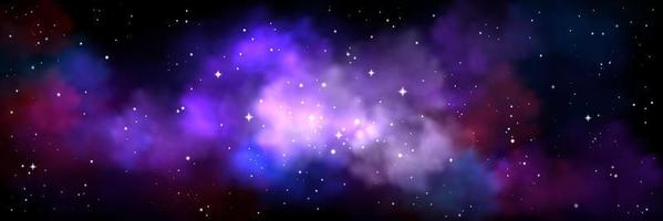 Space background with realistic nebula and stars vector