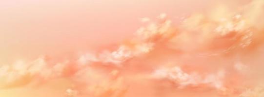 fantástico cielo de melocotón con textura de nube rosa suave vector