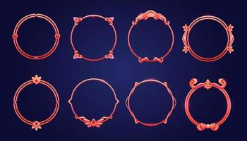 Empty circle bronze copper frames, medieval style vector