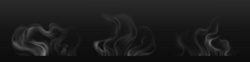 Tea smoke, coffee cup, food steam or vapor clouds vector