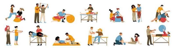 Physical therapy, treatment, massage, rehab vector