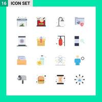 Universal Icon Symbols Group of 16 Modern Flat Colors of mobile cinema water surveillance folder Editable Pack of Creative Vector Design Elements