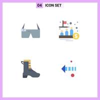 Universal Icon Symbols Group of 4 Modern Flat Icons of device activity smart management shoe Editable Vector Design Elements