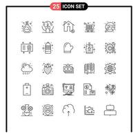 Set of 25 Modern UI Icons Symbols Signs for moon eclipse estate shopping cart Editable Vector Design Elements