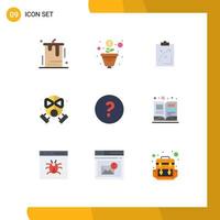 Universal Icon Symbols Group of 9 Modern Flat Colors of protection firefighter plan fire economics Editable Vector Design Elements