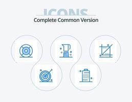 Complete Common Version Blue Icon Pack 5 Icon Design. drink. beverage. phone. ux. help vector