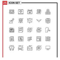 25 Creative Icons Modern Signs and Symbols of development code day browser mission Editable Vector Design Elements