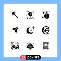 9 Universal Solid Glyph Signs Symbols of pointer training process punching boxer Editable Vector Design Elements