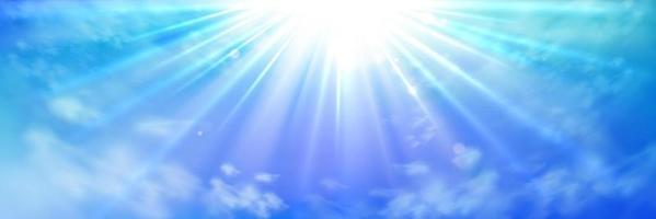 Heaven with sun light beams bursting from clouds vector