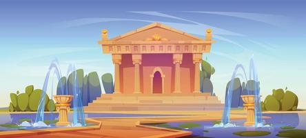 Ancient Greek or Roman building with columns vector