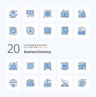 20 Economy Blue Color icon Pack like economy money time economy finances vector