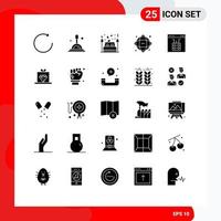 conjunto de 25 iconos modernos de la interfaz de usuario signos de símbolos para la base de datos de la red de amor de la ciencia de la nube elementos de diseño vectorial editables vector