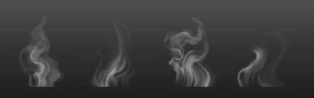 Tea smoke, coffee cup, food steam or vapor clouds vector